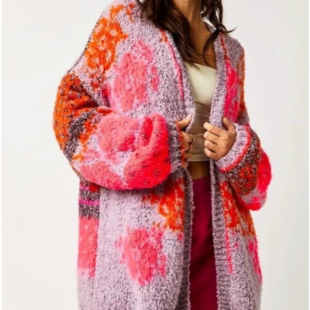 Free People Gather Me Close Multicolor Knit Cardigan size XS